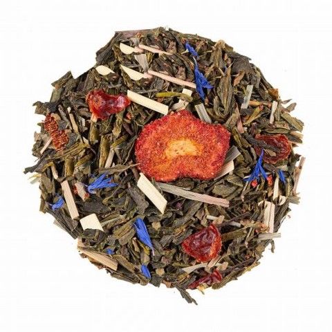 Thé Vert Mélanges de Baies: Fraise - Basilic BIO